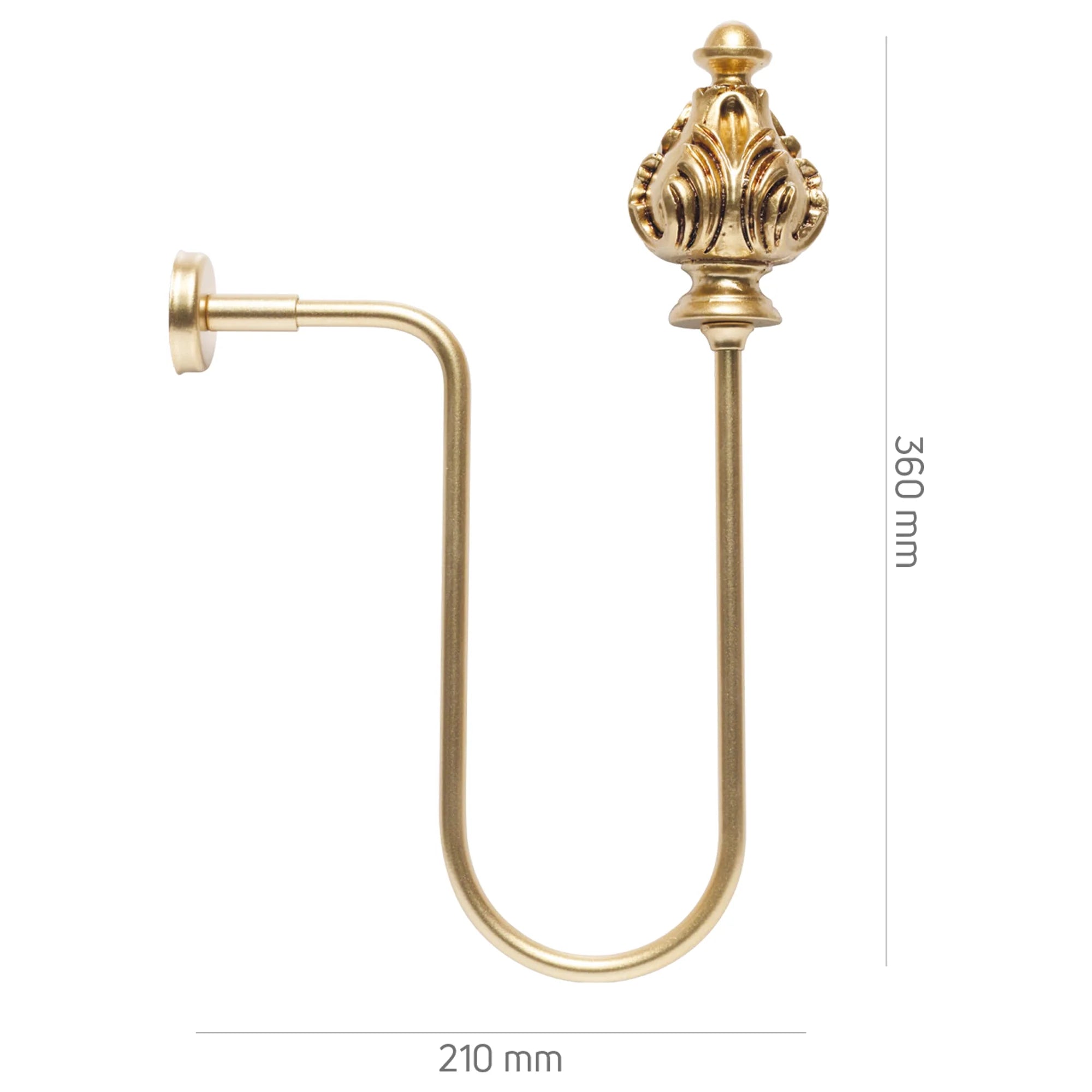 Perde Tutucu Renso Kol Bağı - Altın Eskitme Metal - Nilüfer