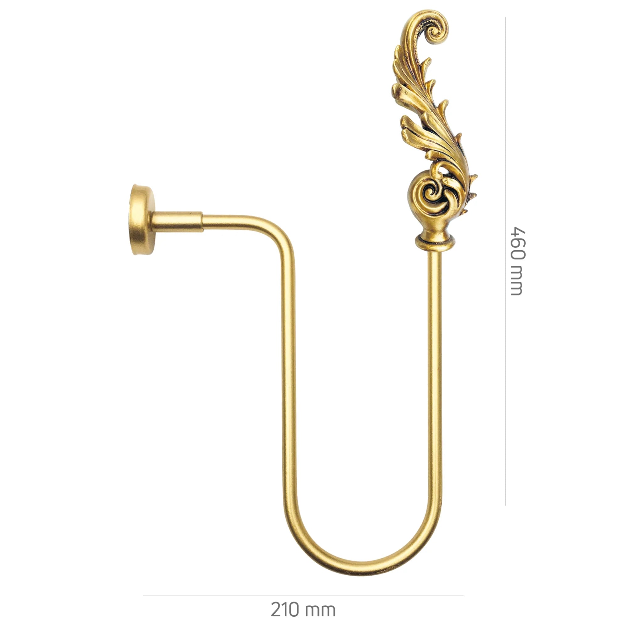 Perde Tutucu Renso Kol Bağı - Altın Eskitme Metal - Akantus