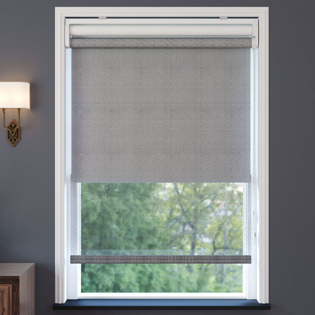 Antrasit Desenli Çiftli Stor Perde | Liliana