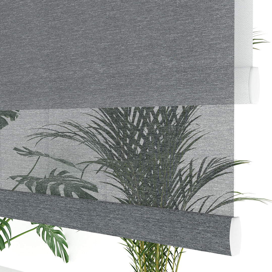 Antrasit Düz Çiftli Stor Perde | Saphira