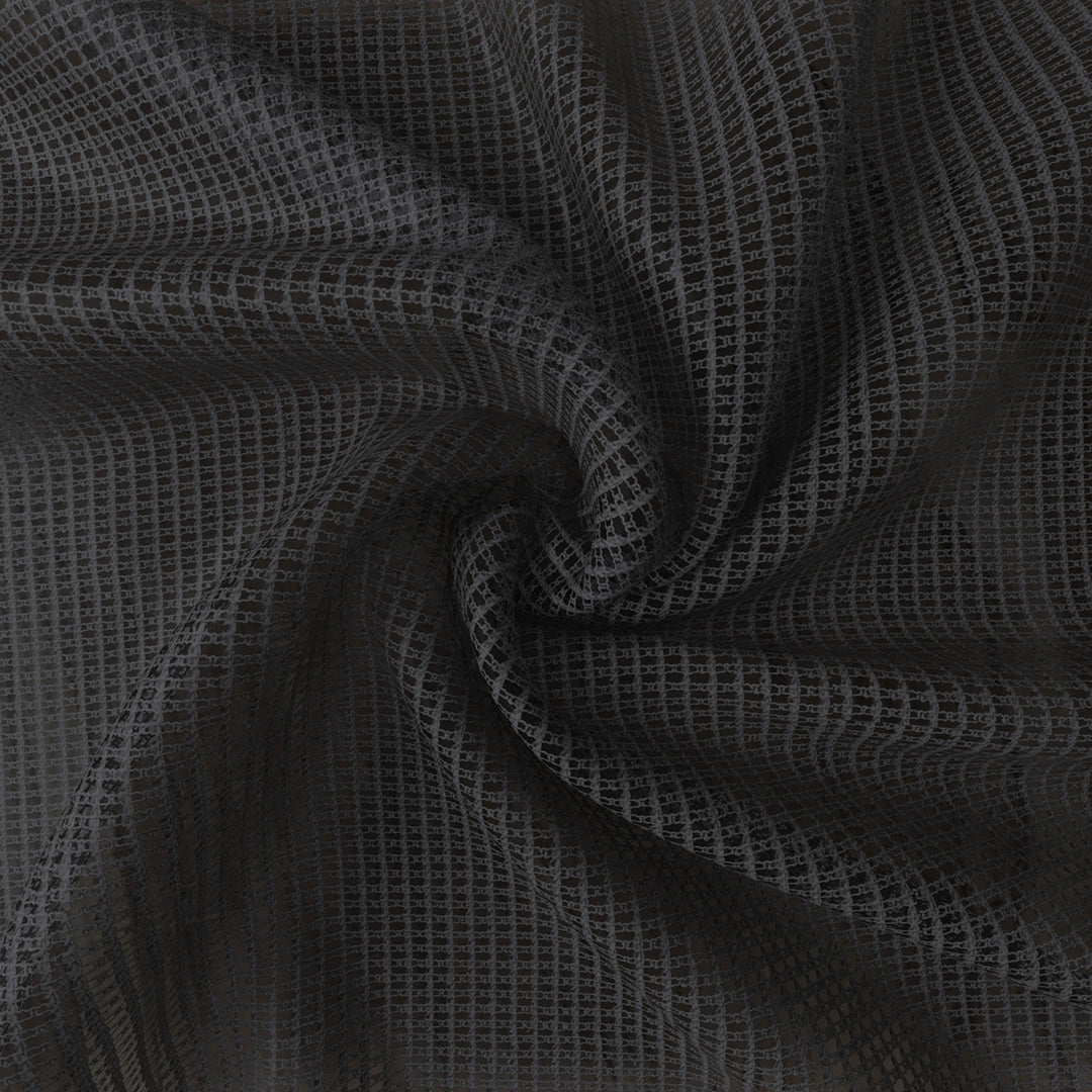 Antrasit Örme Dosyası Kare Zemin Düz Tül Perde | Inessa