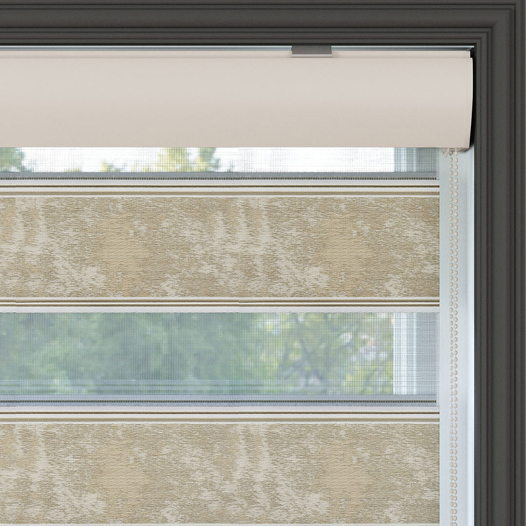 Altın Desenli Zebra Perde | Arroyo