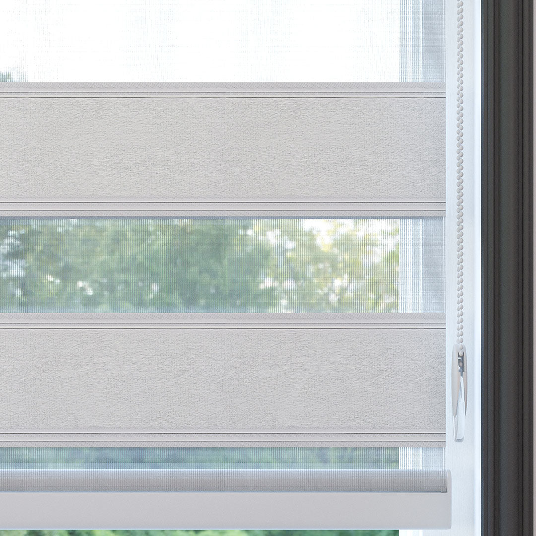 Beyaz Desenli Zebra Perde | Arroyo