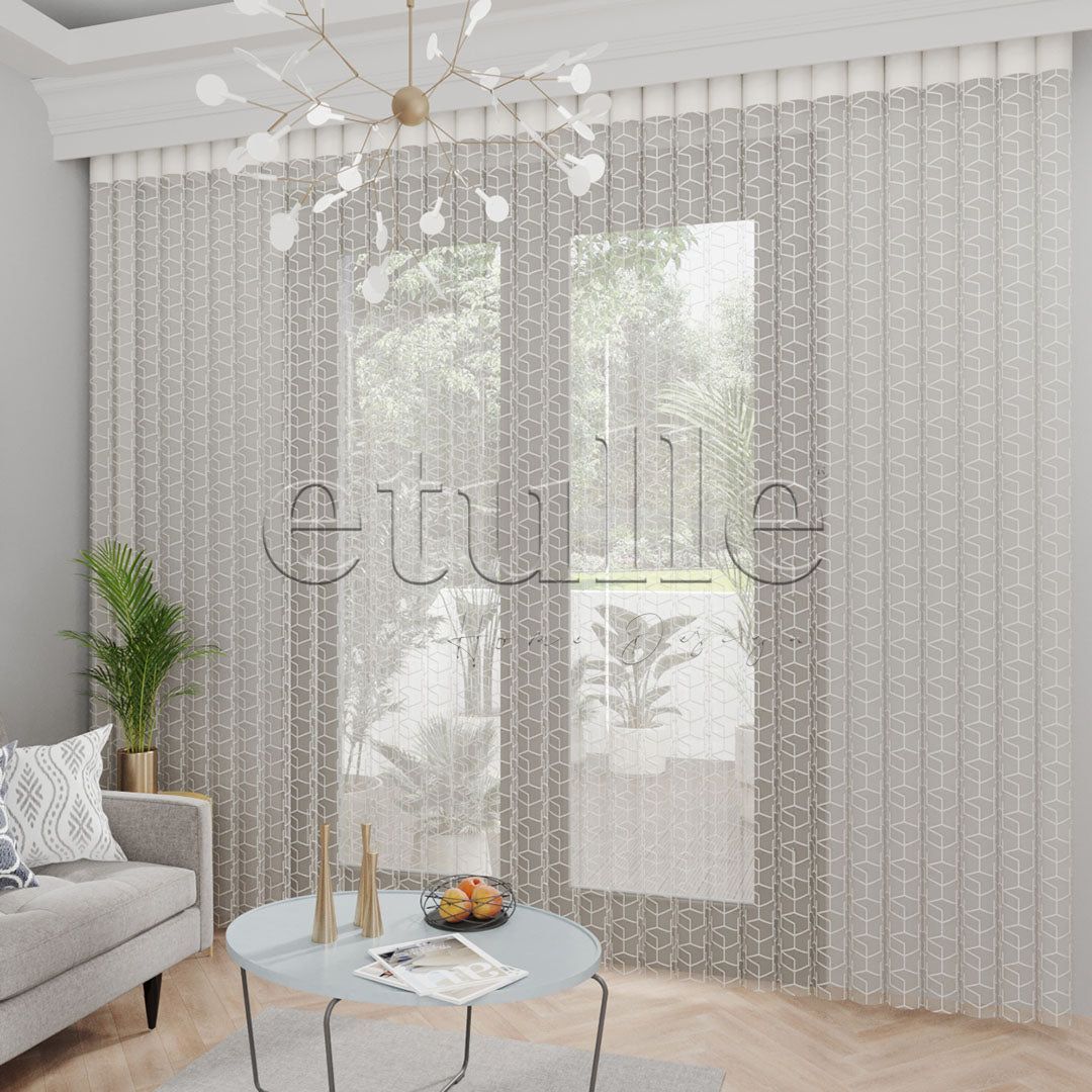 Bambara - Jakarlı Dikey Tül Perde