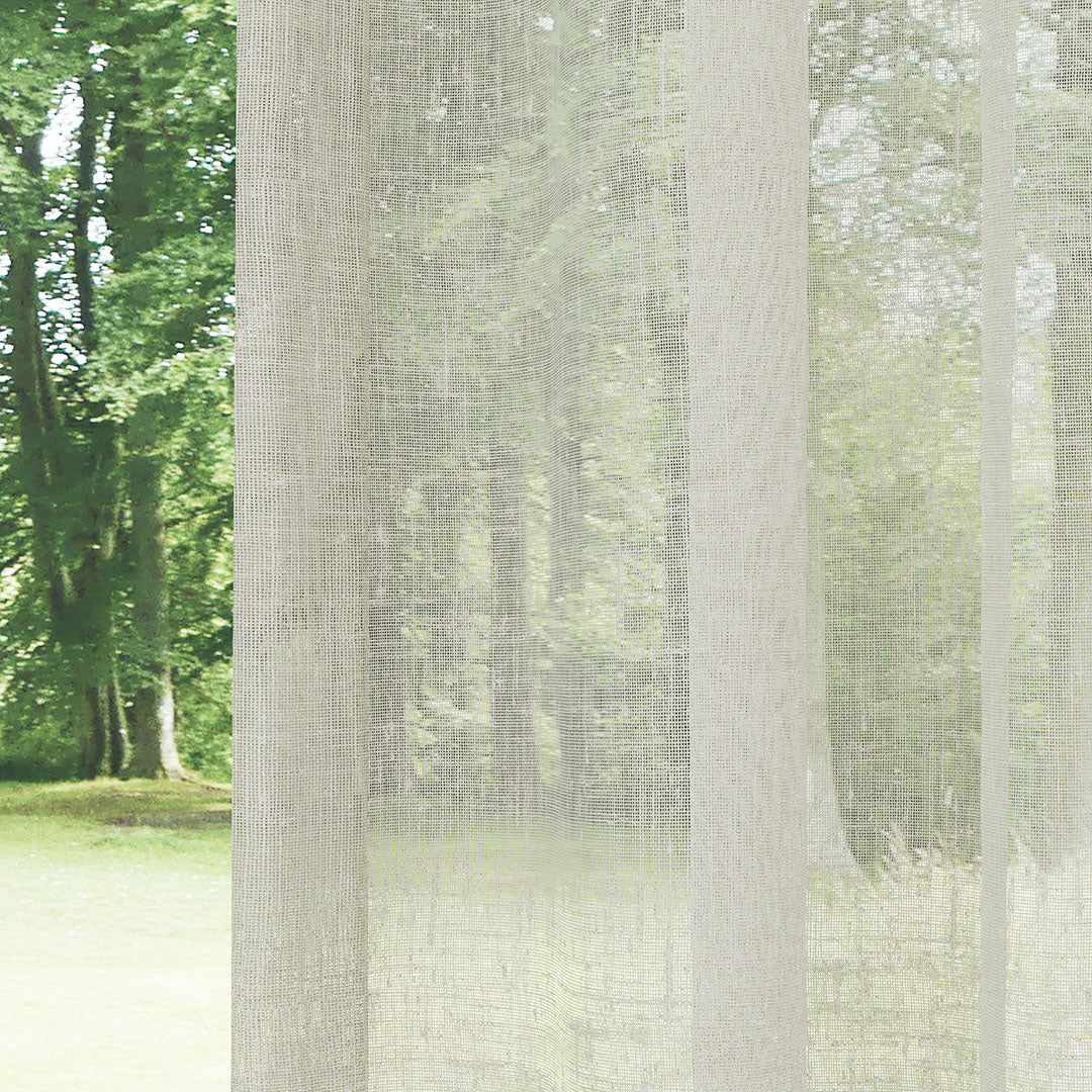 Bej Katlamalı Keten Düz Tül Perde | Mistra
