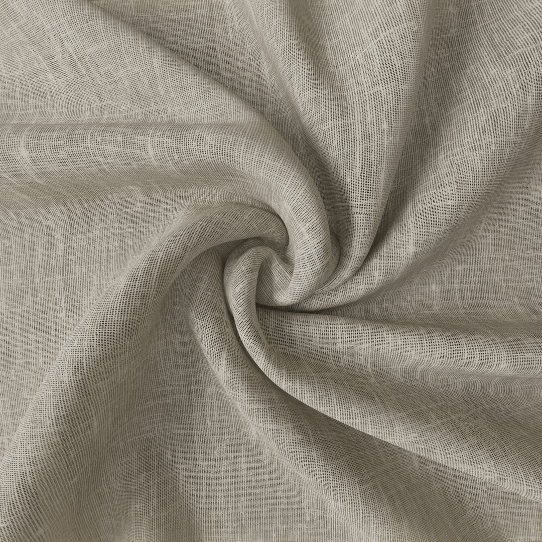 Bej Katlamalı Keten Düz Tül Perde | Mistra