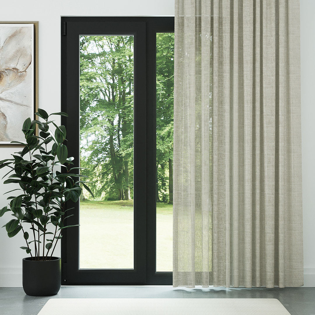 Bej Trend Dosyası Kalın Dekoratif Düz Tül Perde | İlham perisi