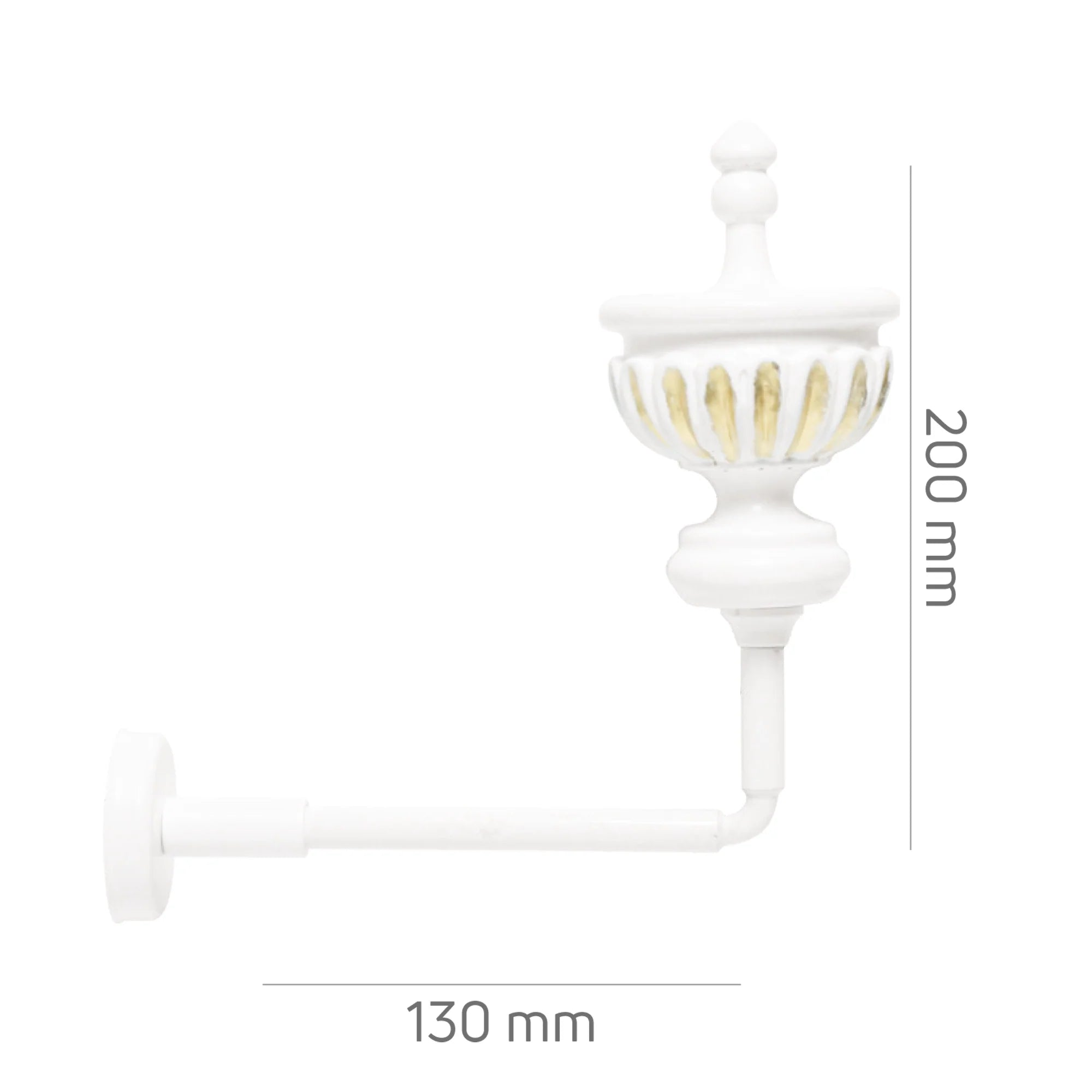 Perde Tutucu Renso - Beyaz Altın Eskitme Metal - Aurelios