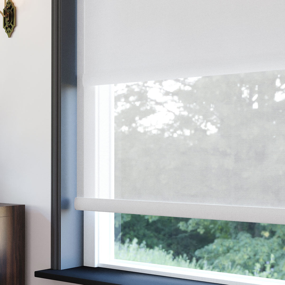 Beyaz Düz Çiftli Stor Perde | Saphira