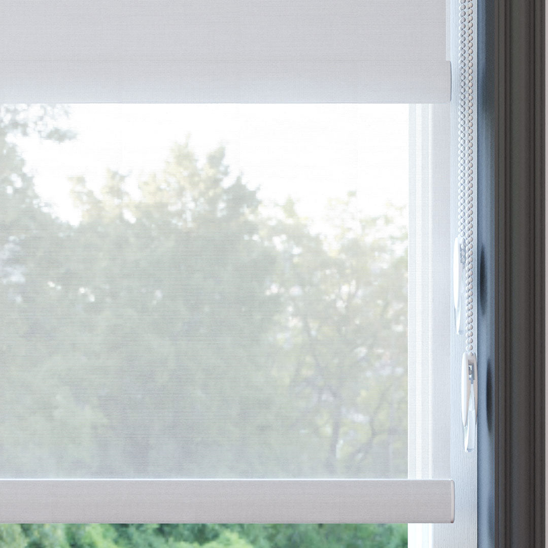 Beyaz Düz Çiftli Stor Perde | Saphira