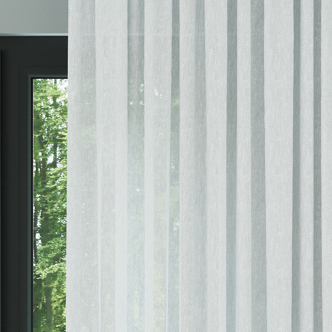 Beyaz Modern Petek Dokulu Keten Efekli Dökümlü Düz Tül Perde | Soleil