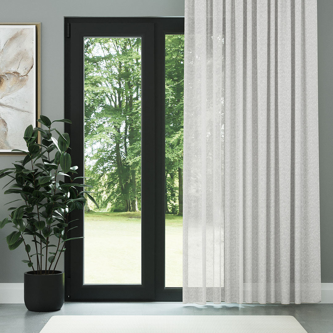 Beyaz Naturel Soft Keten Düz Tül Perde | Sumba