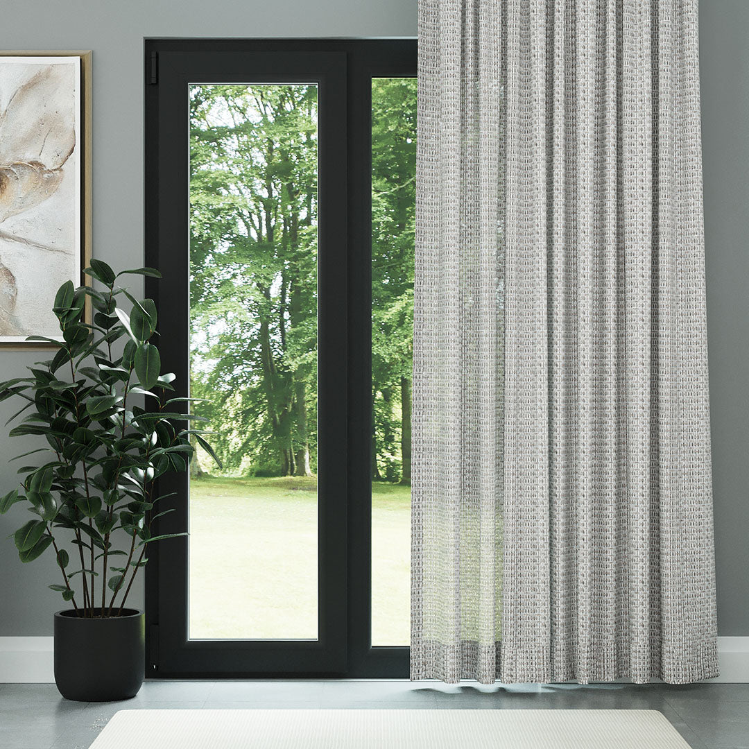 Beyaz Simli Modern Kalın Hasır Dekoratif Dosya Düz Tül Perde |Traverse