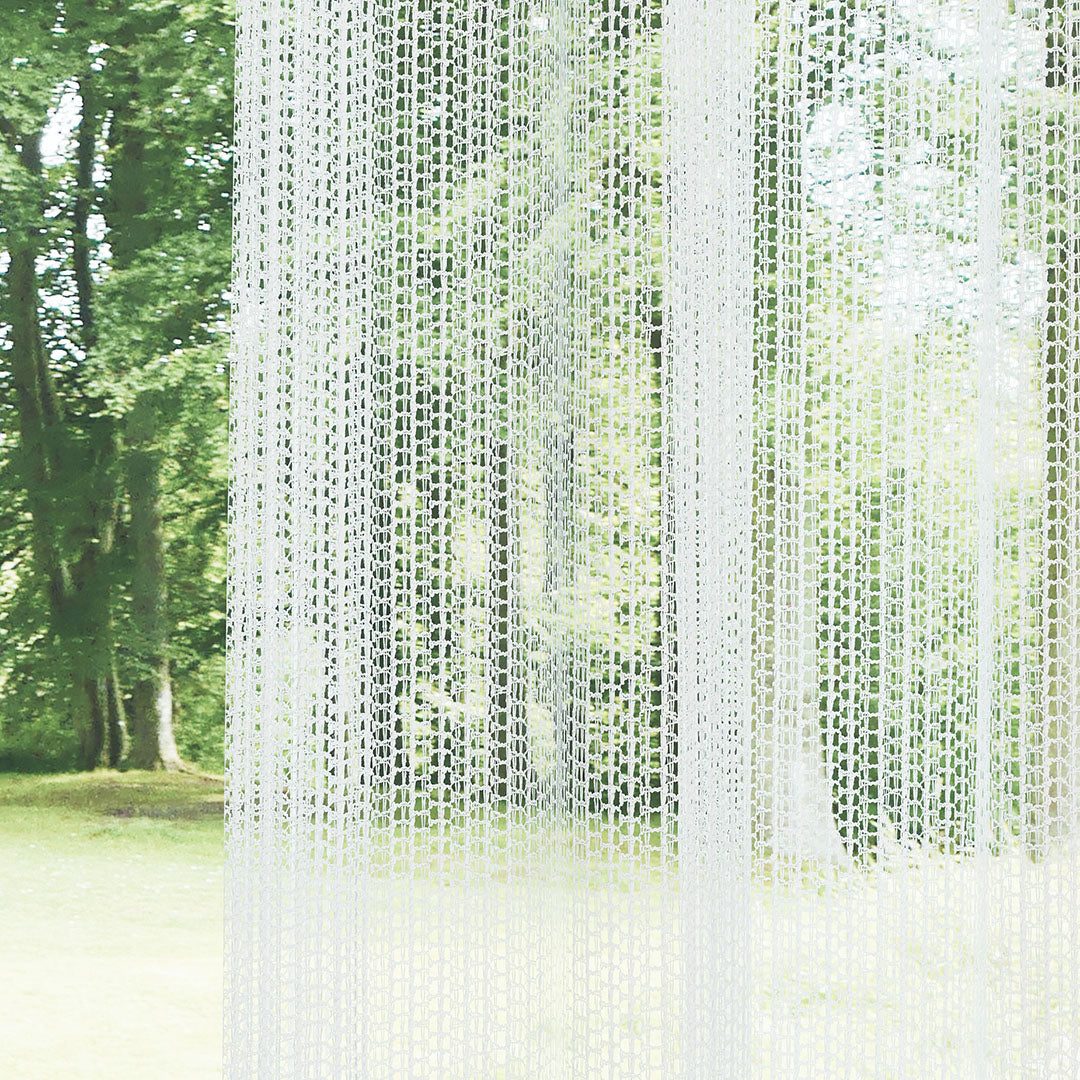 Beyaz Trend Kare Dosya Örme Düz Tül Perde | Alacakaranlık