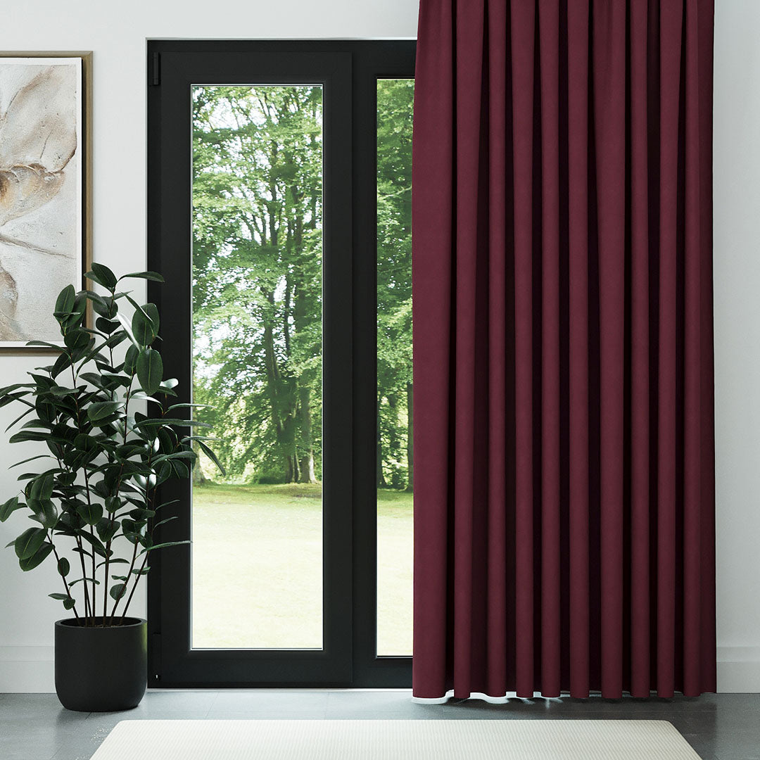 Bordo Naturel Keten Fon Perde | Casual