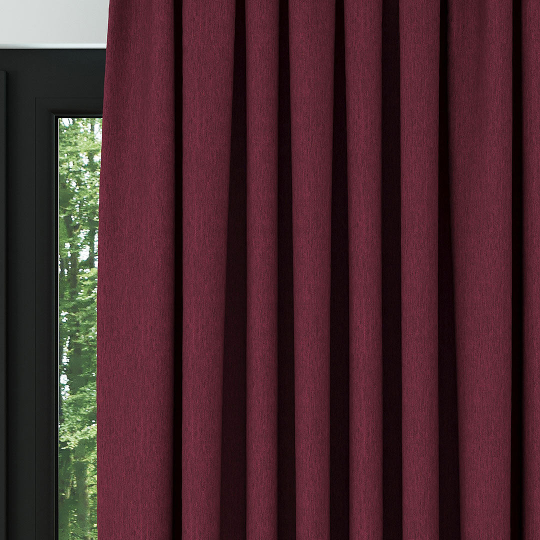 Bordo Naturel Kırçıllı Keten Fon Perde | Casual