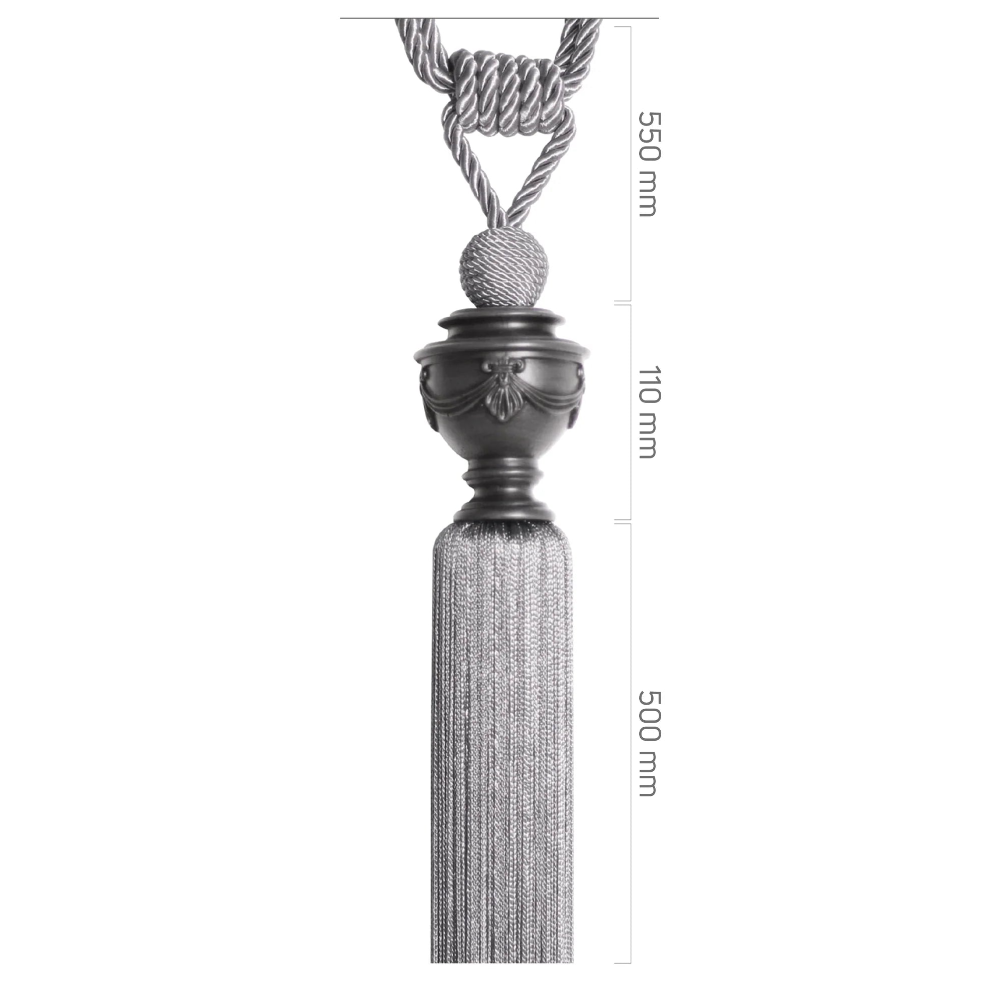 Braçol - Antrasit Siyah Eskitme Metal - Fiyonklu Vazo