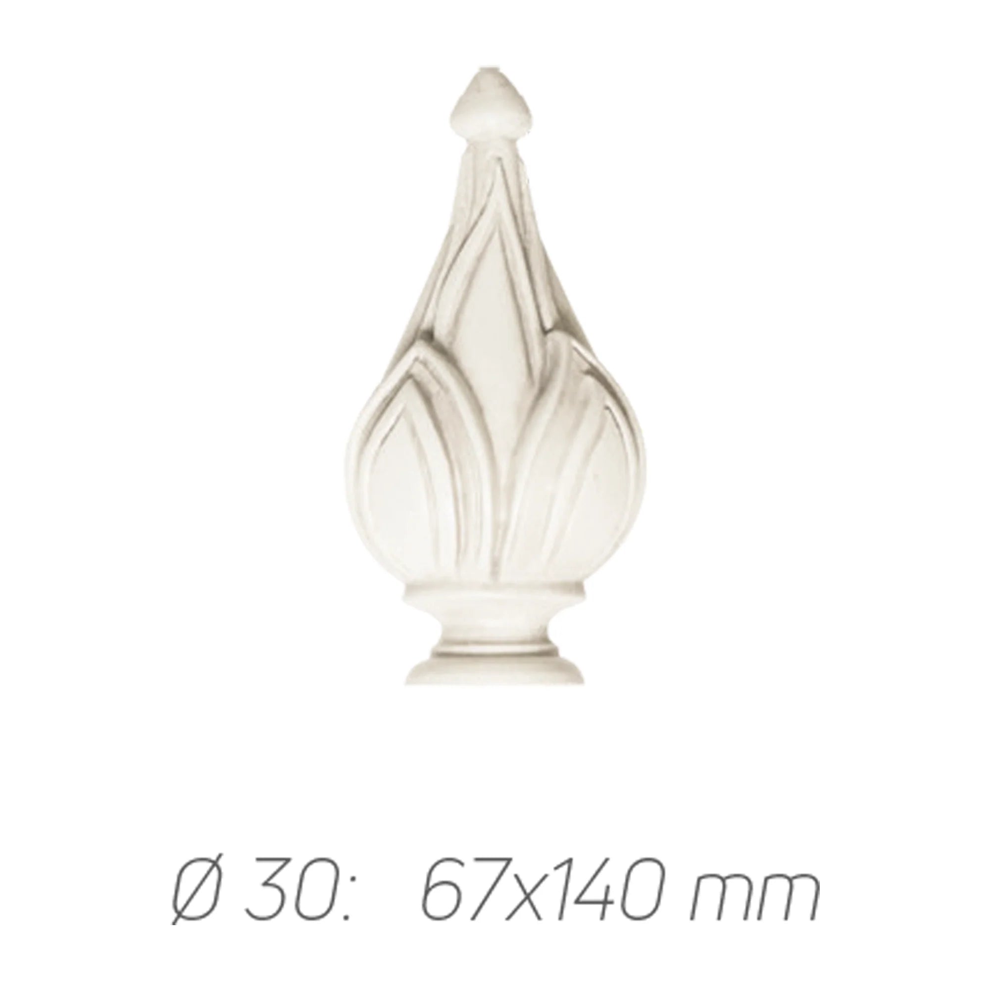 Rustik Perde Borusu 30 mm - Krem Eskitme Metal - Lale