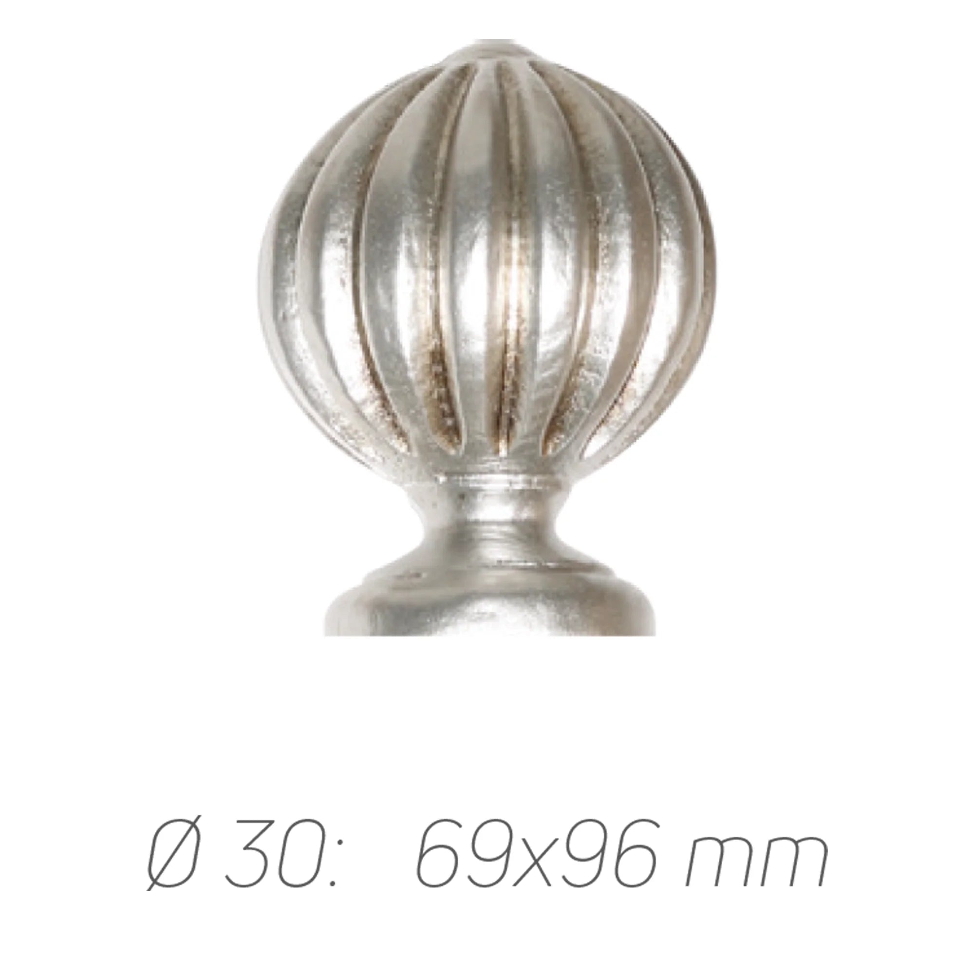 Rustik Perde Borusu 30 mm - Gümüş Eskitme Metal - Balkabağı