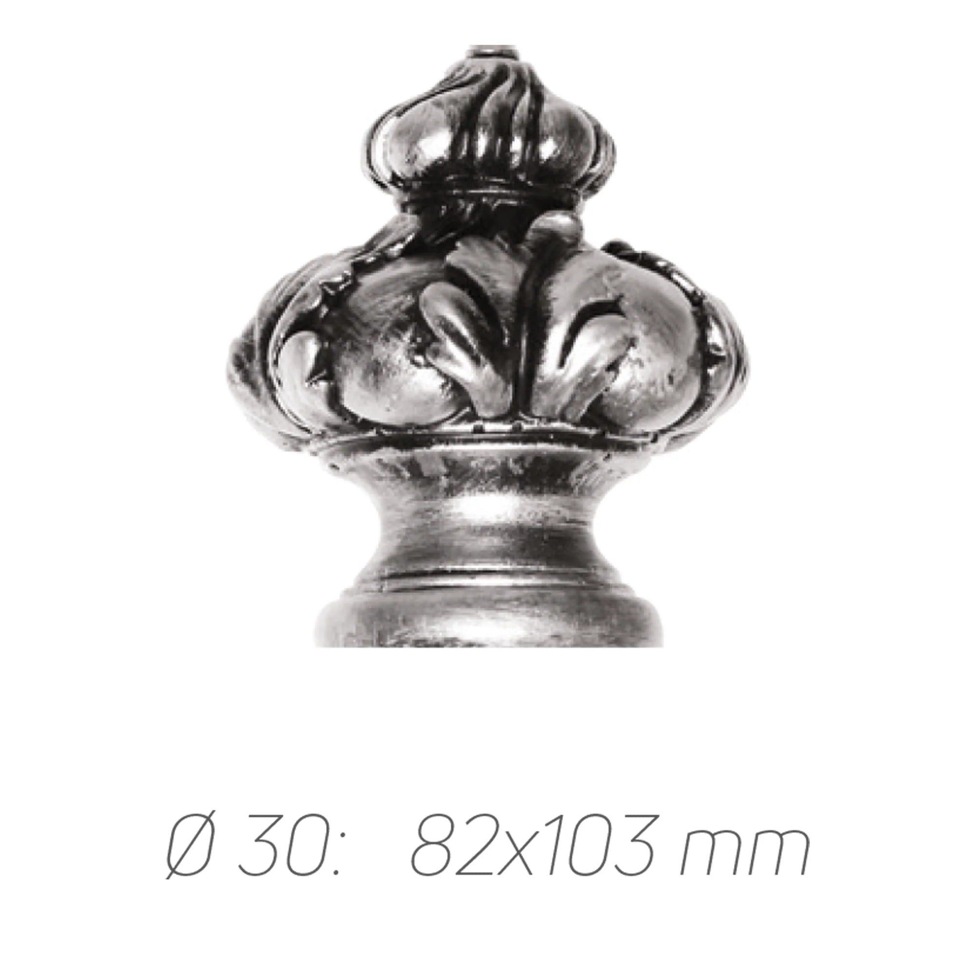 Rustik Perde Borusu 30 mm - Gümüş Eskitme Metal - Kraliyet