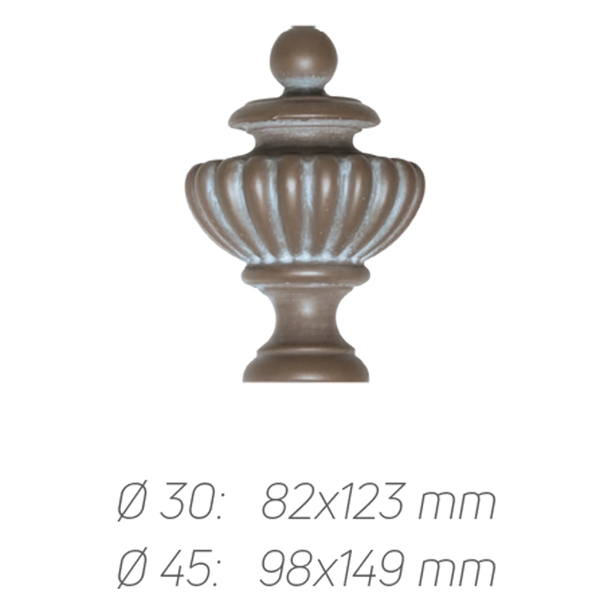 Rustik Perde Borusu 30 mm - Kahverengi Eskitme Metal - Vazo