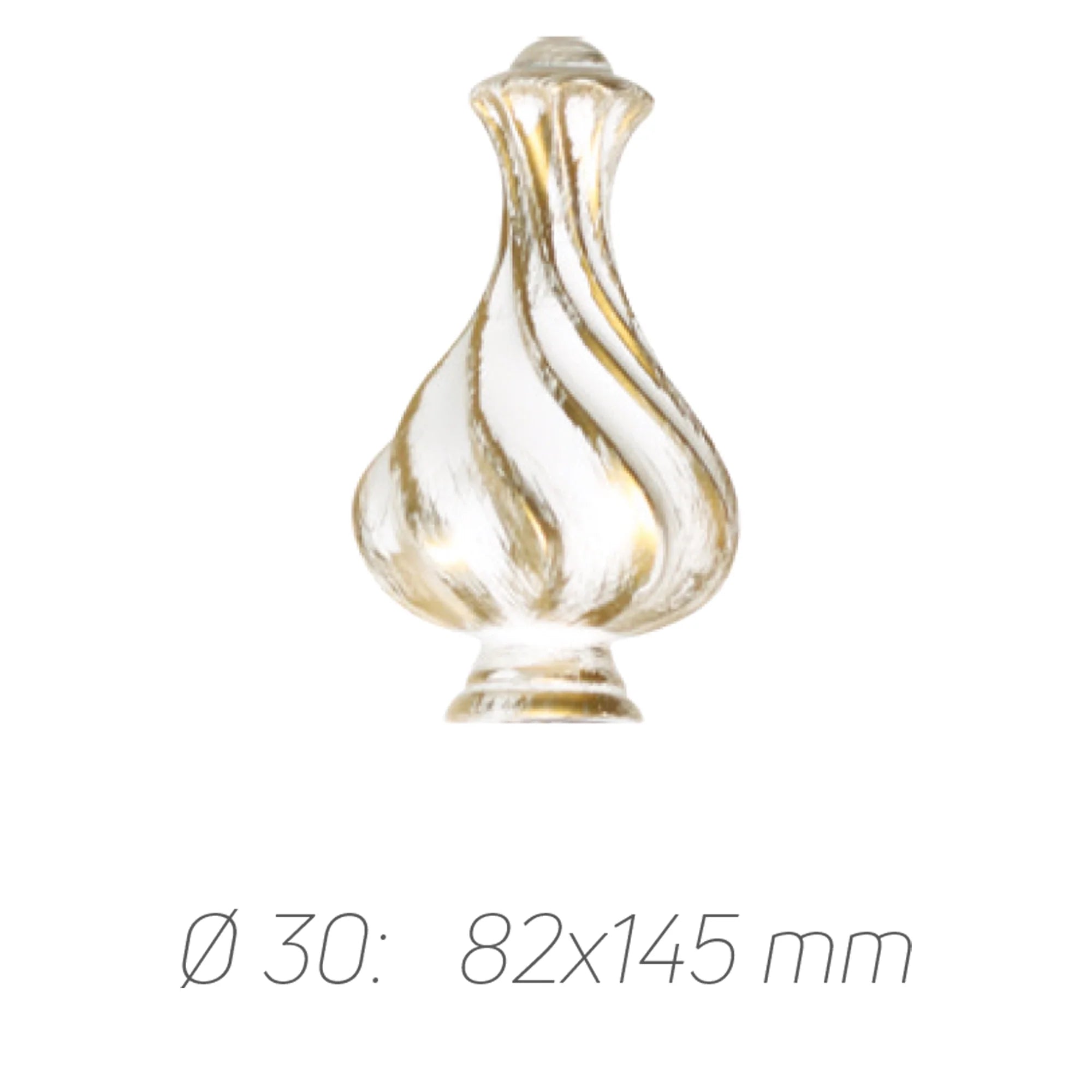 Rustik Perde Borusu 30 mm - Beyaz Altın Eskitme Metal - Lotus