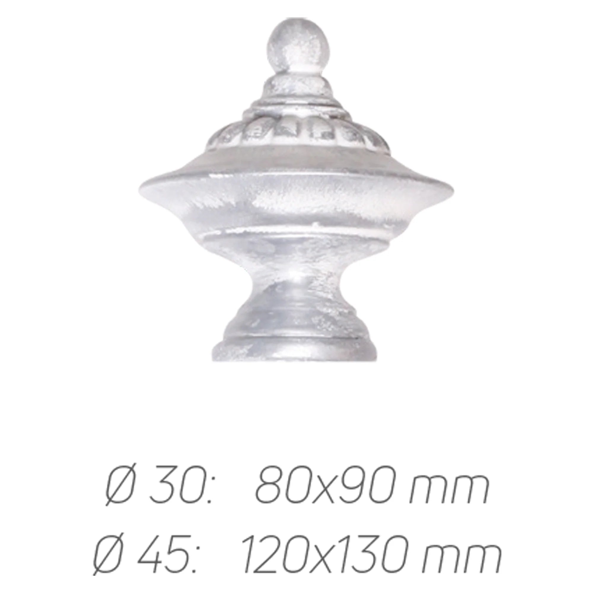 Rustik Perde Borusu 30 mm - Beyaz Eskitme Metal - Çömlek