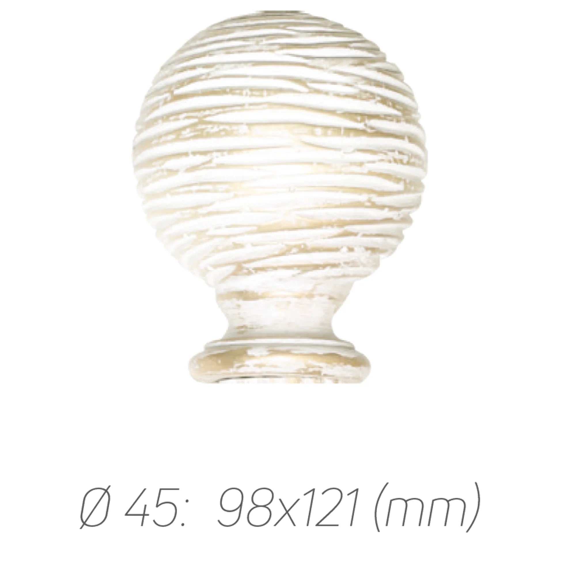 Rustik Perde Borusu 30 mm - Beyaz Altın Eskitme Metal - Vintage