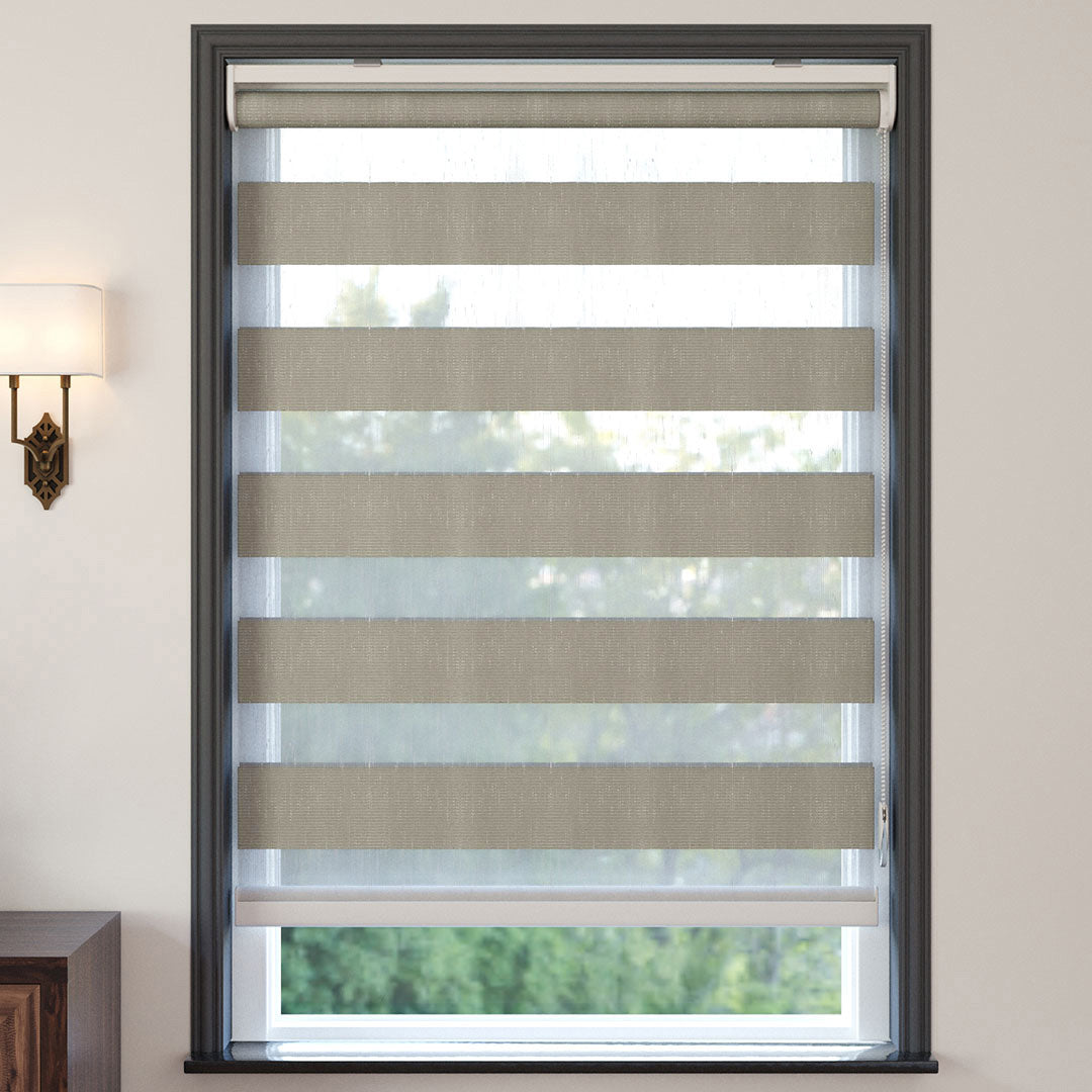 Bej Düz Zebra Perde | kırmızı biber