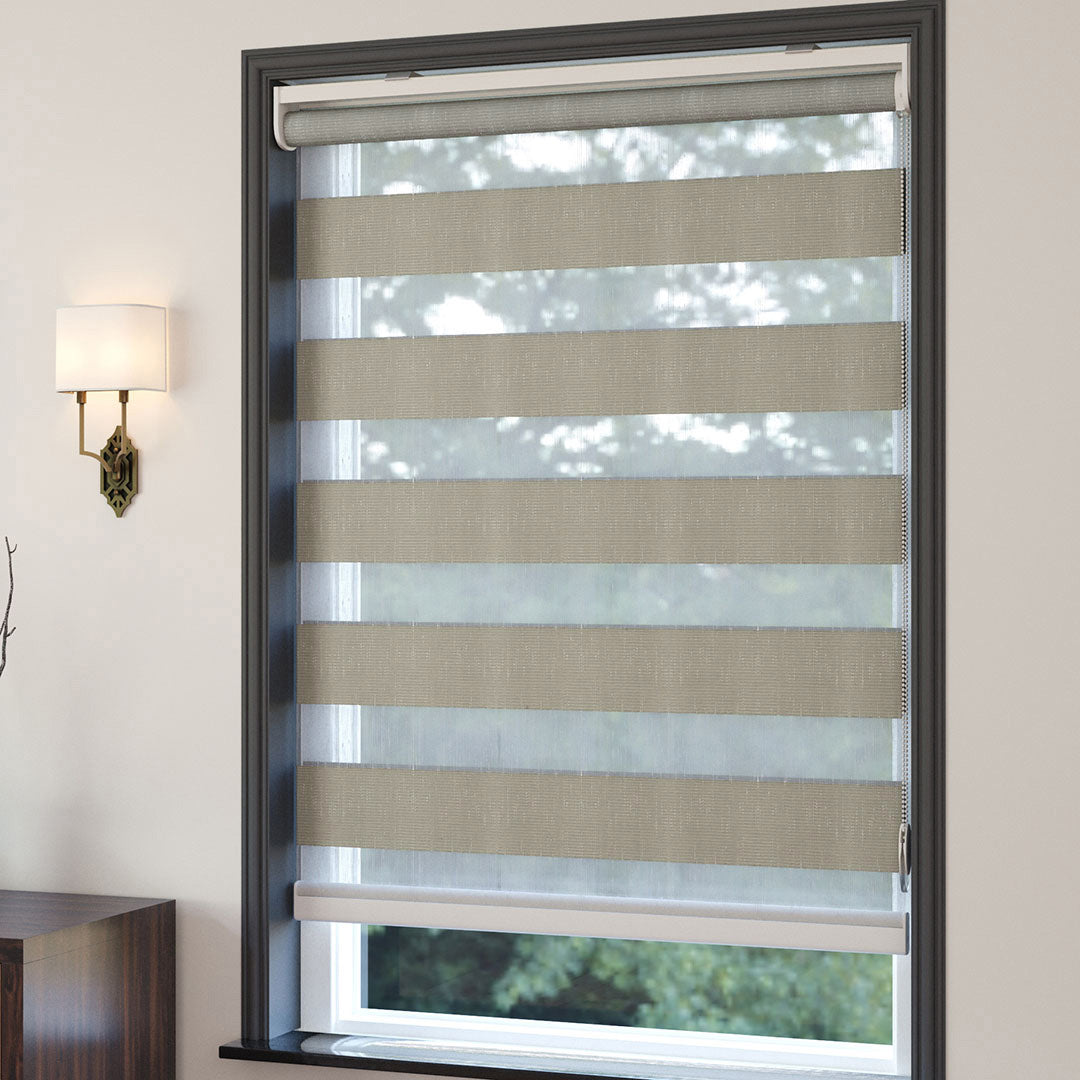 Bej Düz Zebra Perde | kırmızı biber