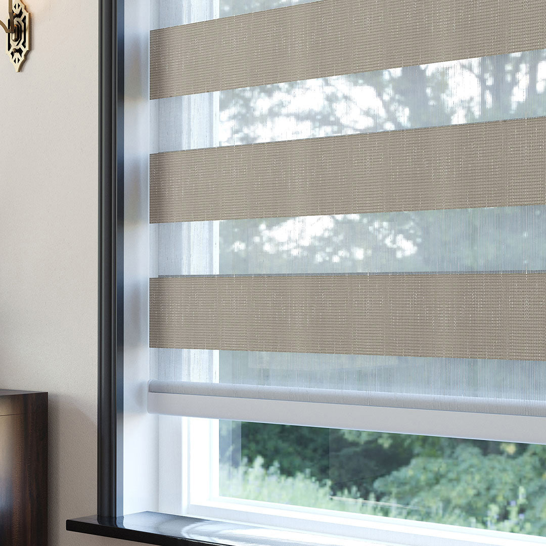 Bej Düz Zebra Perde | kırmızı biber