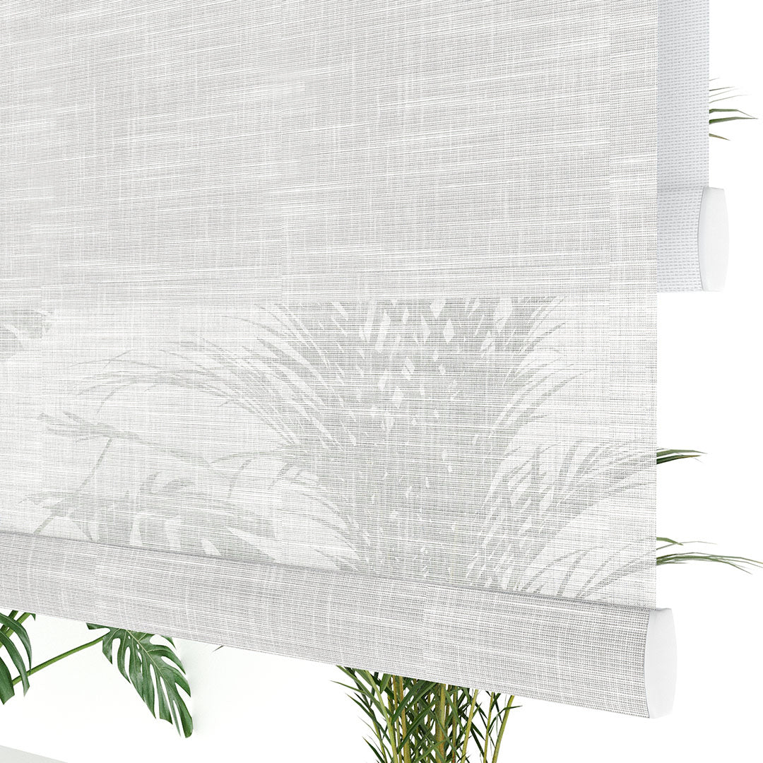 Ekru Desenli Çiftli Stor Perde | Dauphine