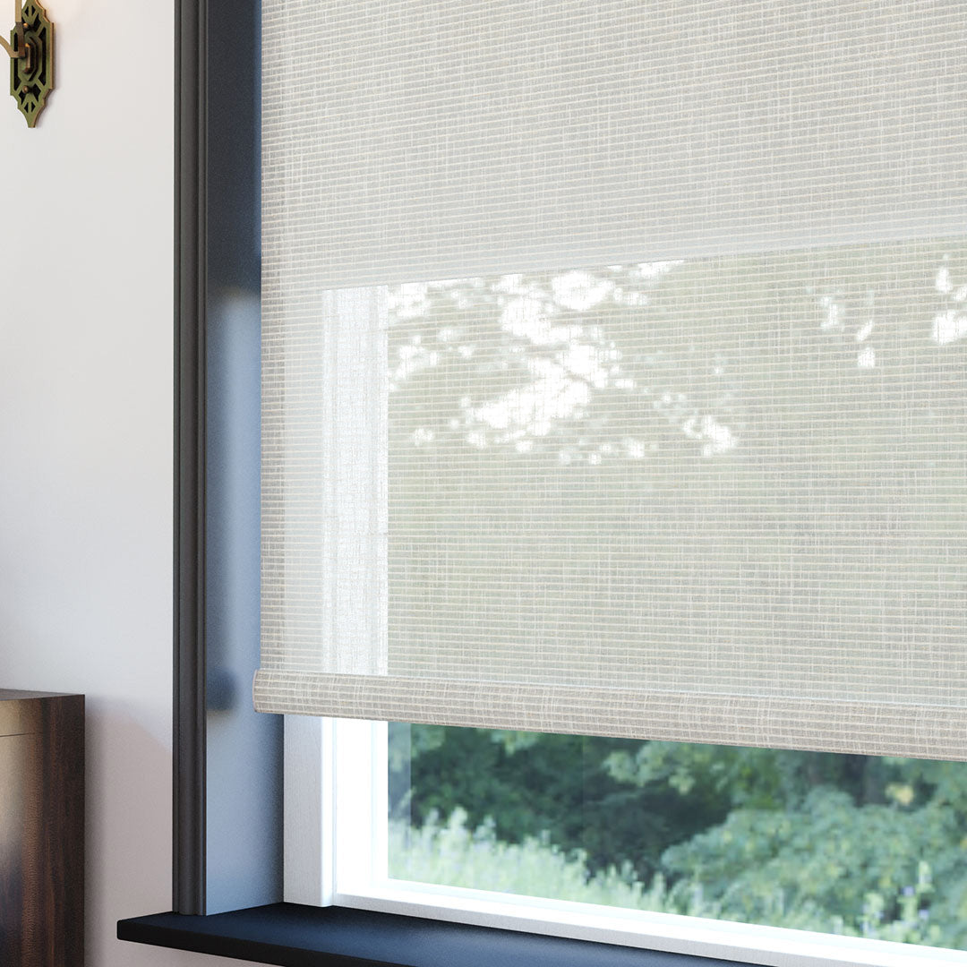 Ekru Desenli Çiftli Stor Perde | Estella