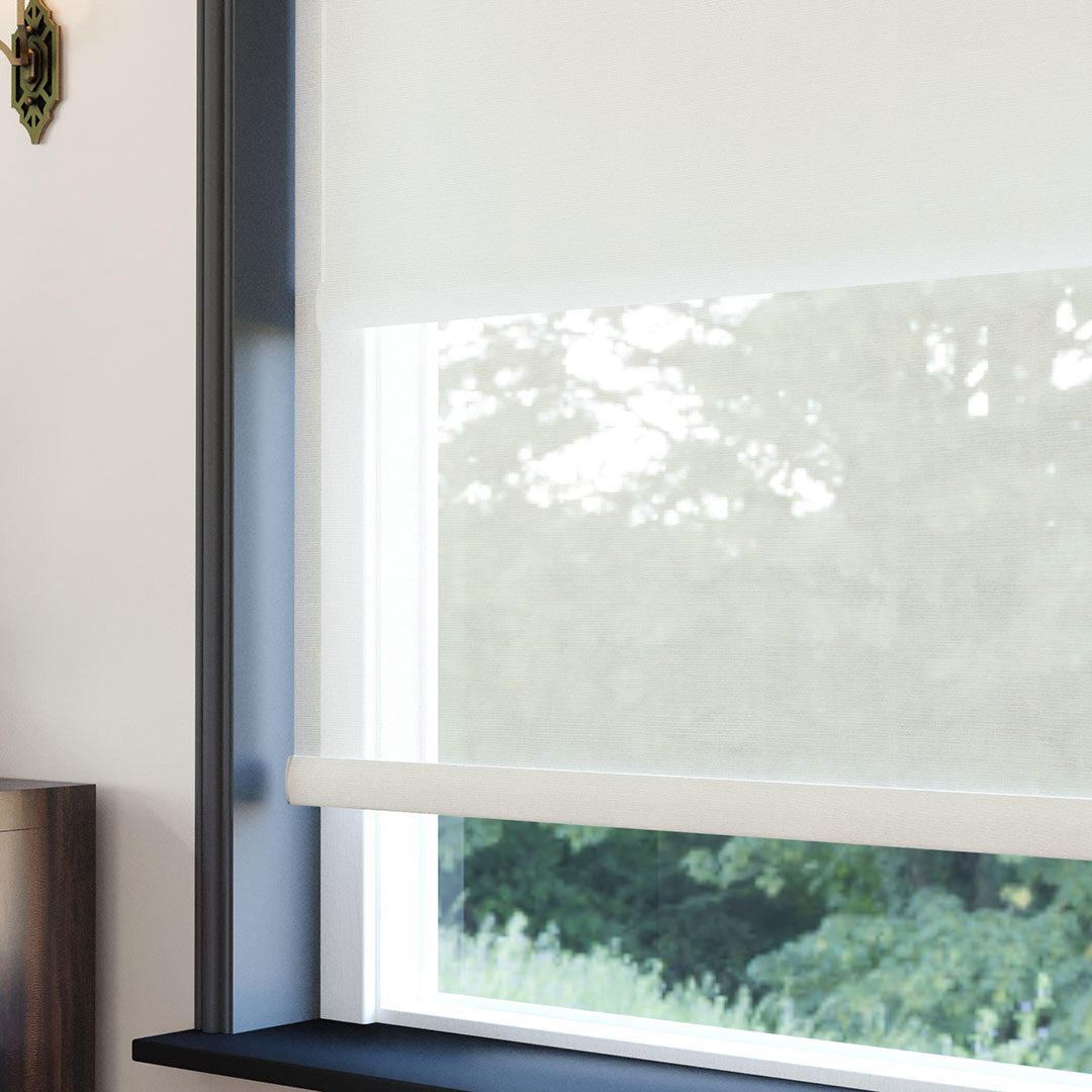 Ekru Düz Çiftli Stor Perde | Saphira