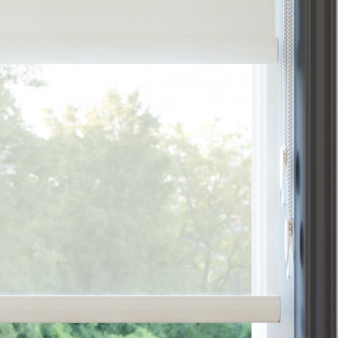 Ekru Düz Çiftli Stor Perde | Saphira