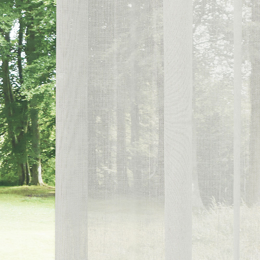 Ekru İpek Dokulu Parlak Modern Düz Tül Perde | Sirrus