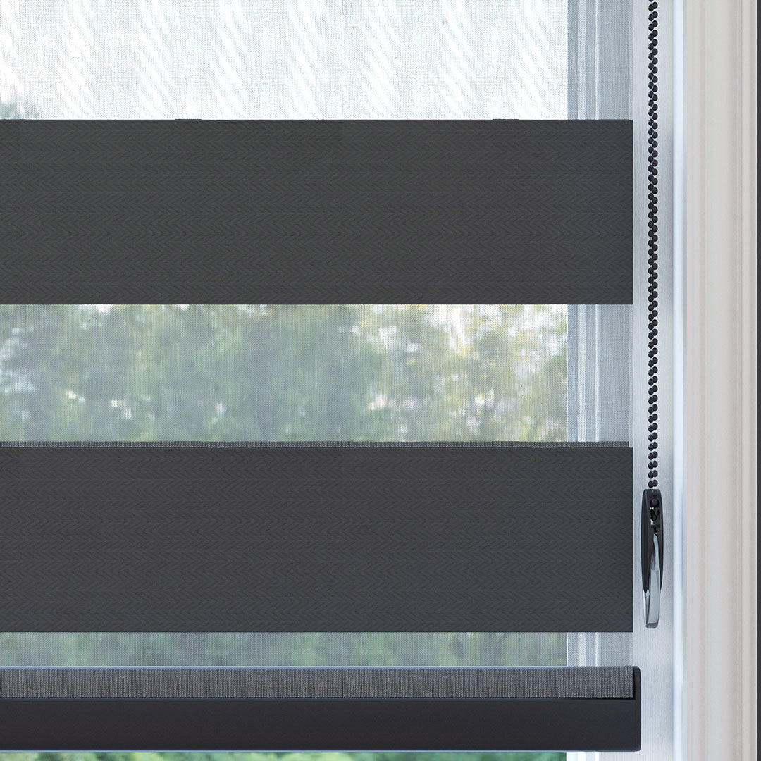 Antrasit Blackout Zebra Perde | Ennio
