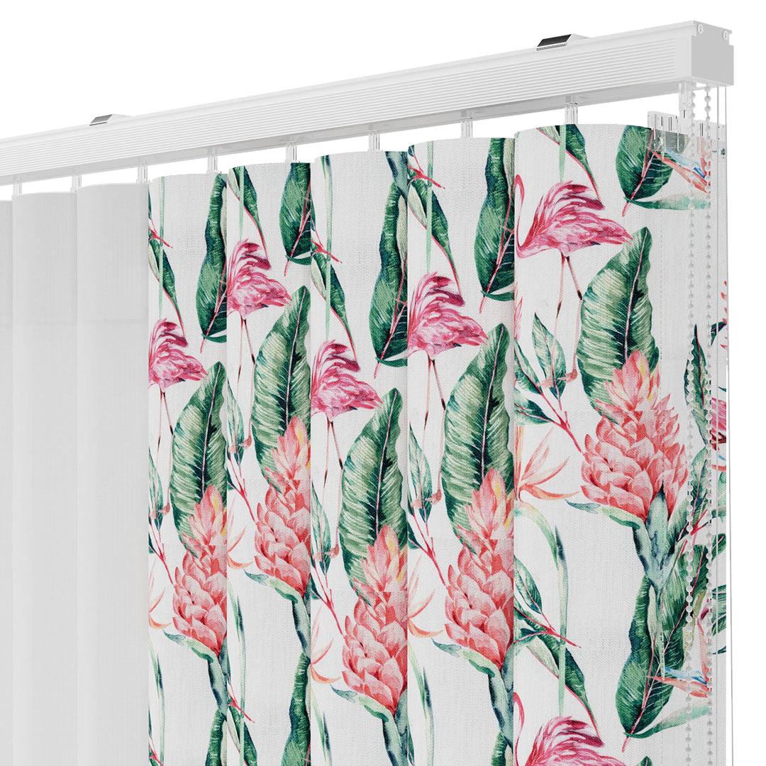 Flamingo Garden - Baskılı Dikey Tül Perde