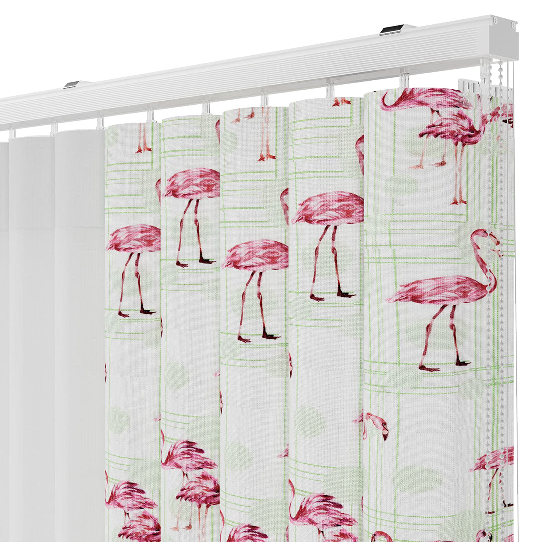 Flamingo Soft - Baskılı Dikey Tül Perde