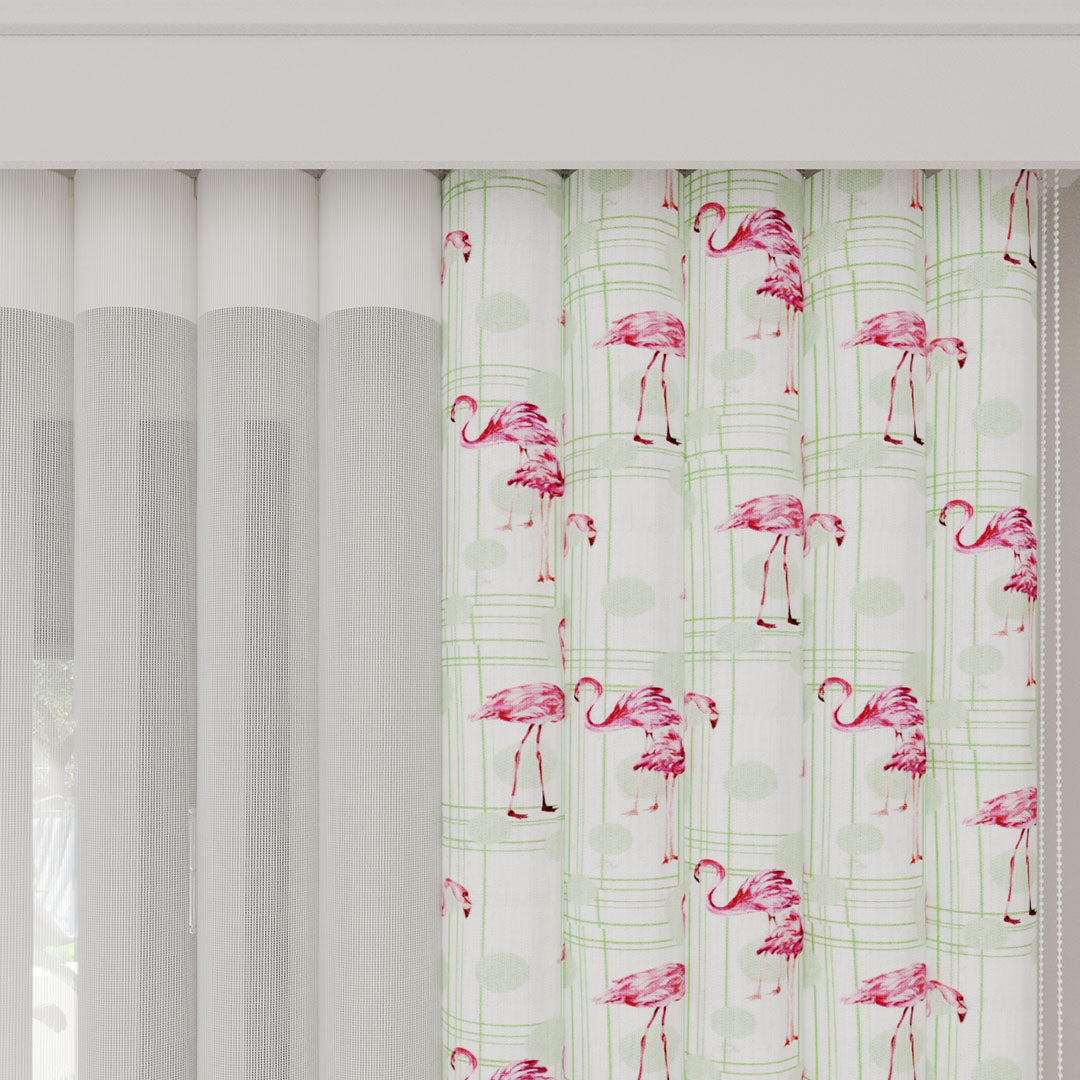 Flamingo Soft  - Baskılı Dikey Tül Perde