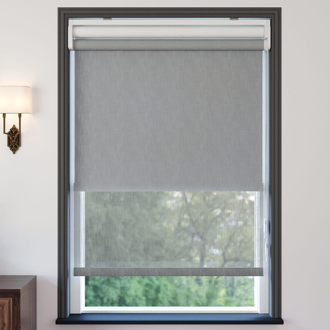 Gri Desenli Çiftli Stor Perde | çiçek aç