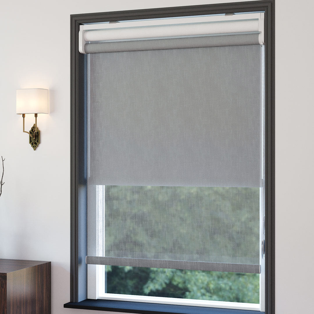 Gri Desenli Çiftli Stor Perde | çiçek aç