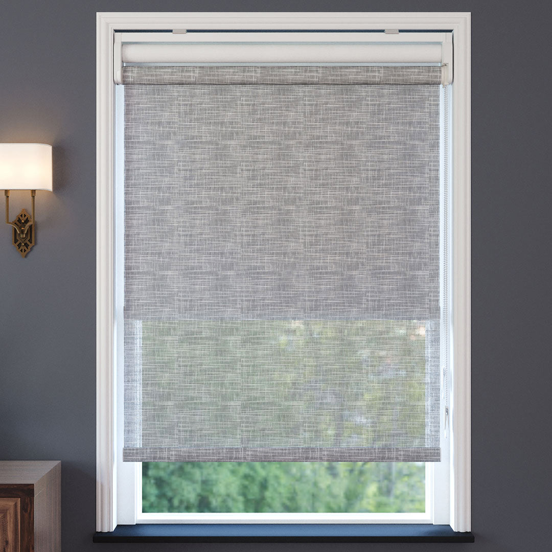 Gri Desenli Çiftli Stor Perde | Dauphine