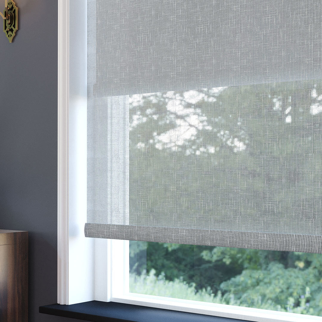 Gri Desenli Çiftli Stor Perde | Floris