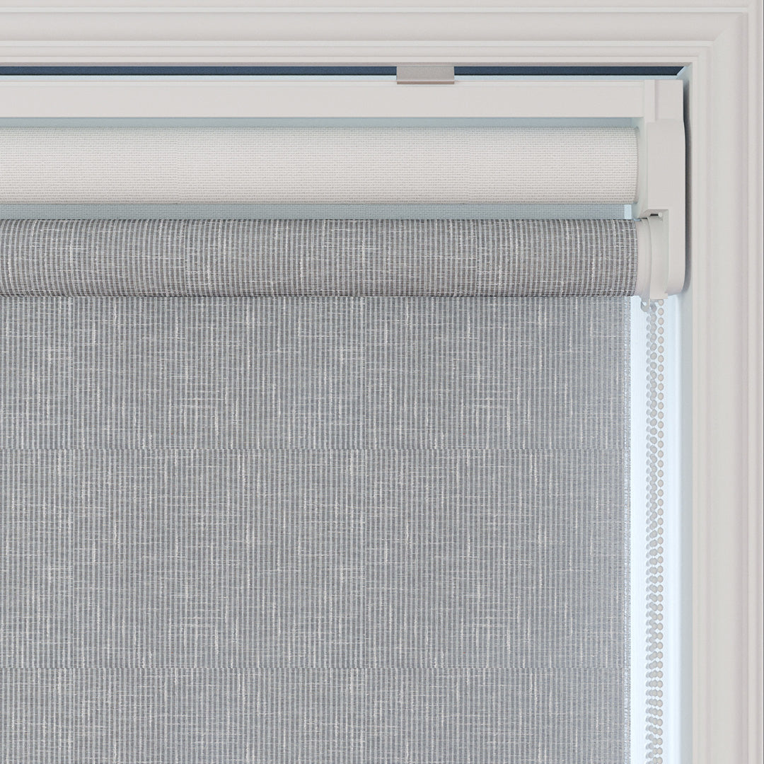 Gri Desenli Çiftli Stor Perde | Floris