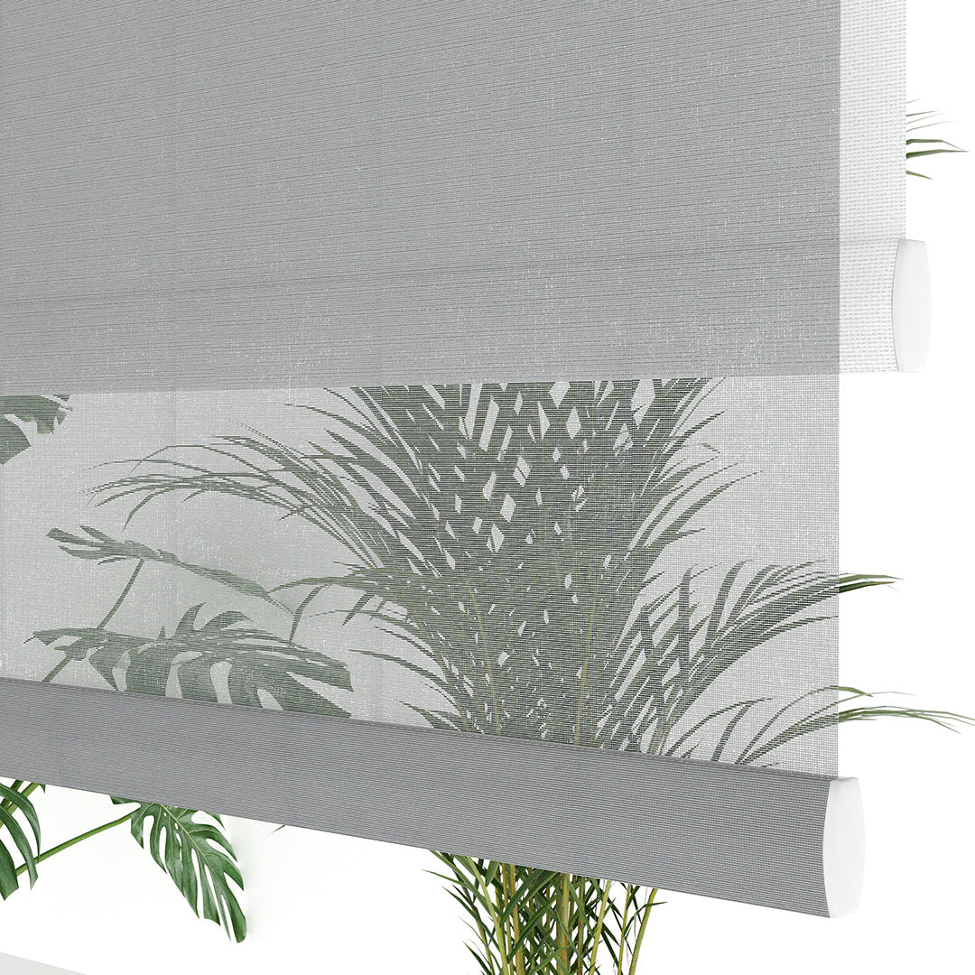 Gri Düz Çiftli Stor Perde | Saphira