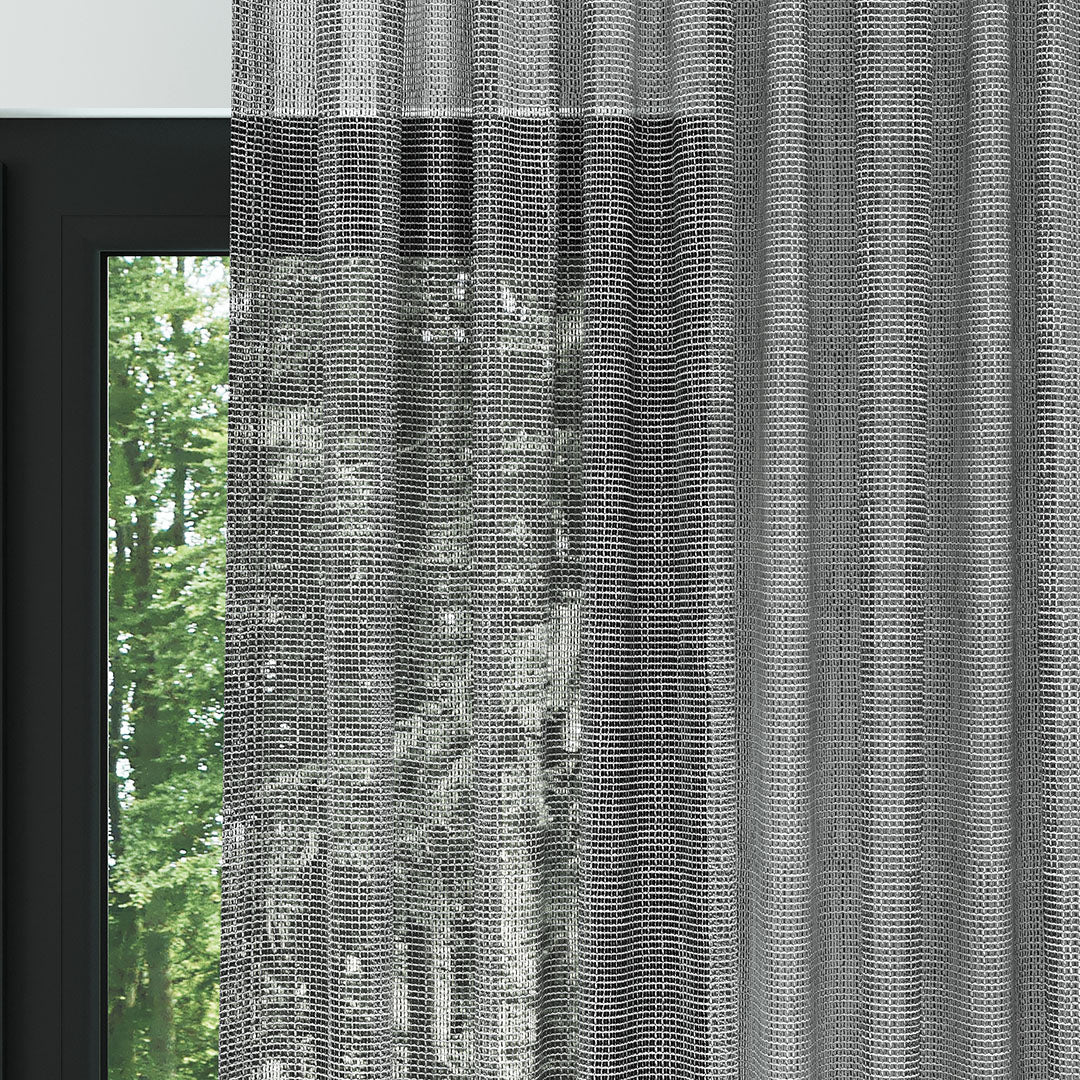 Gri Dosya Zemin Kalın Keten Efekli Düz Tül Perde | Minolar