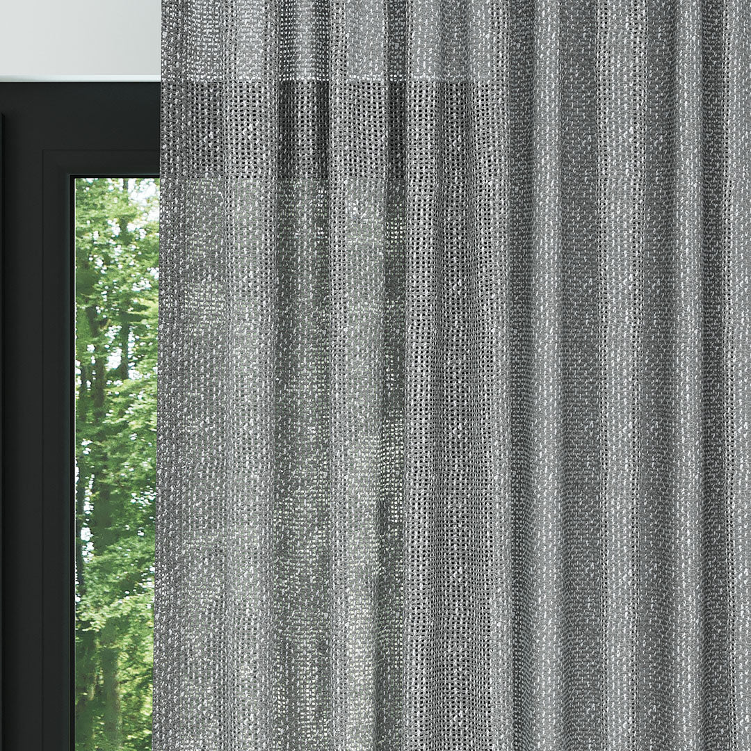 Gri Modern Kalın Hasır Dekoratif Dosya Düz Tül Perde | Sallanmak
