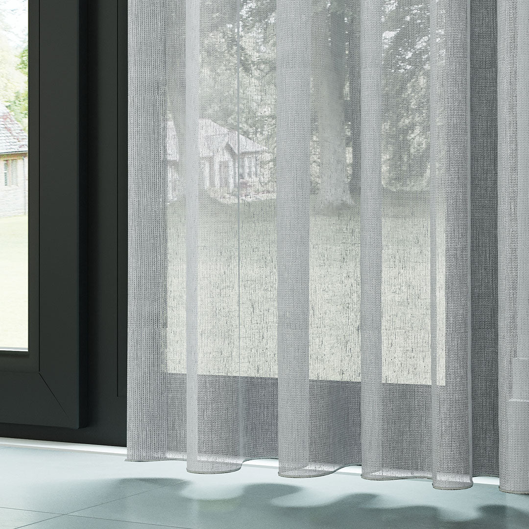 Gri Naturel Soft Keten Düz Tül Perde | Sumba