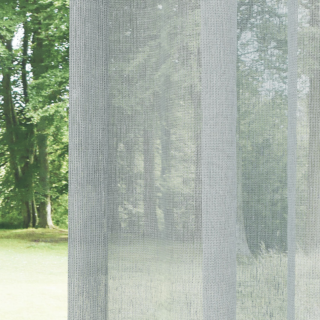 Gri Naturel Soft Keten Düz Tül Perde | Sumba